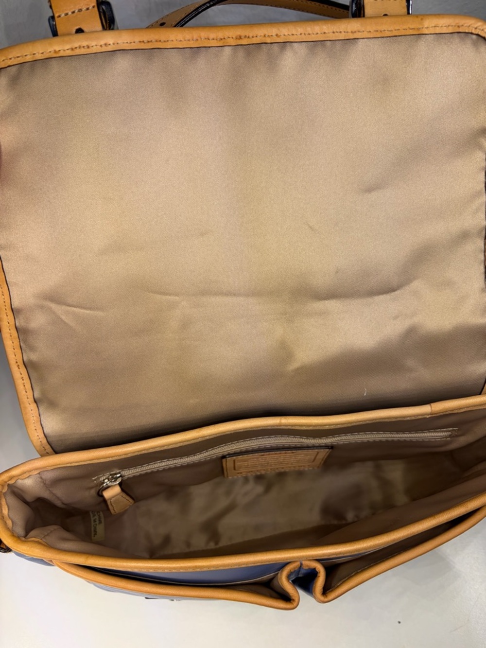 Coach Colorblock Leather Crossbody Bag in Coral, Blue & Tan- VINTAGE - Picture 11 of 13